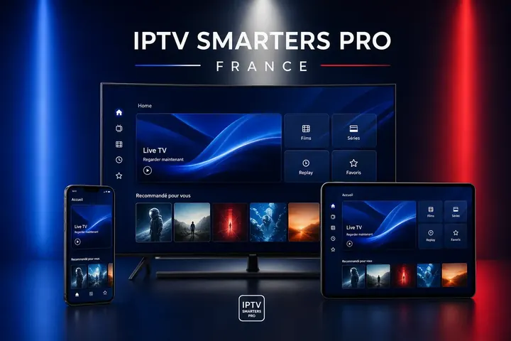 Abonnement IPTV Smarters Pro compatible avec télévision, tablette et smartphone
